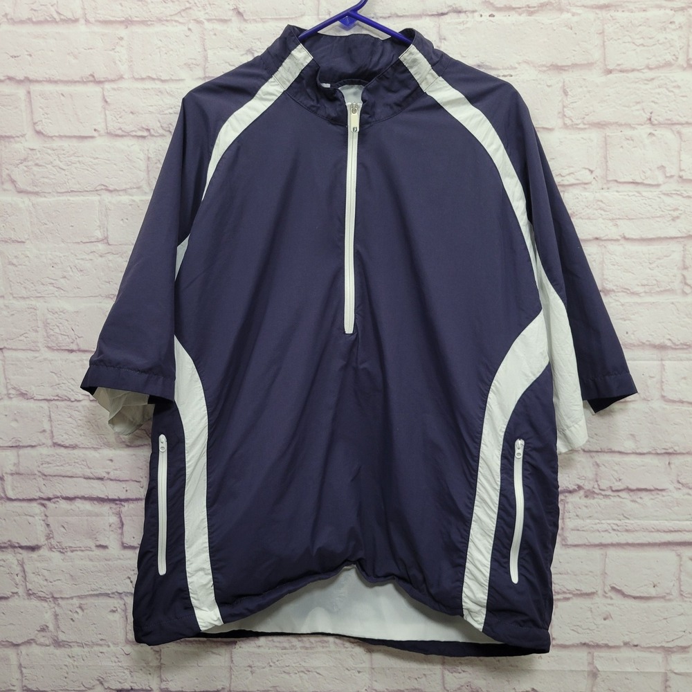 Footjoy Windbreaker Golf Rain Shirt Mens XL Short Sleeve Half Zip Pullover Gorp